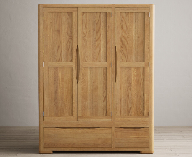 Harper Solid Oak Triple Wardrobe