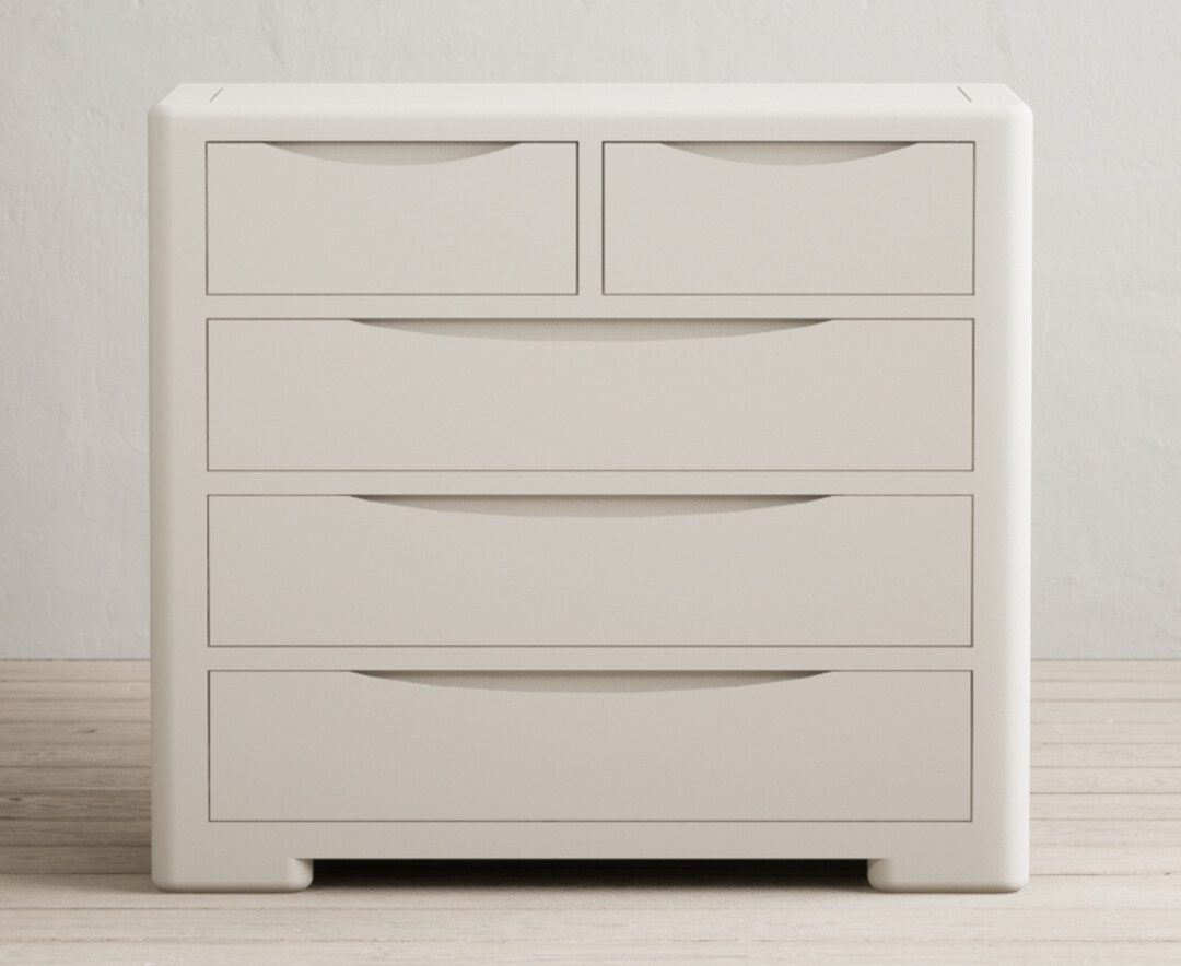 Product photograph of Harper Soft White Painted 2 Over 3 Chest Of Drawers from Oak Furniture Superstore
