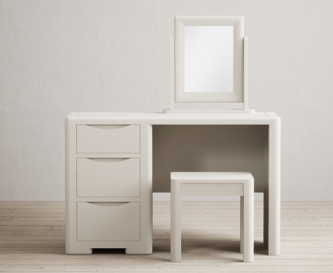 Product photograph of Harper Soft White Painted Dressing Table Set from Oak Furniture Superstore