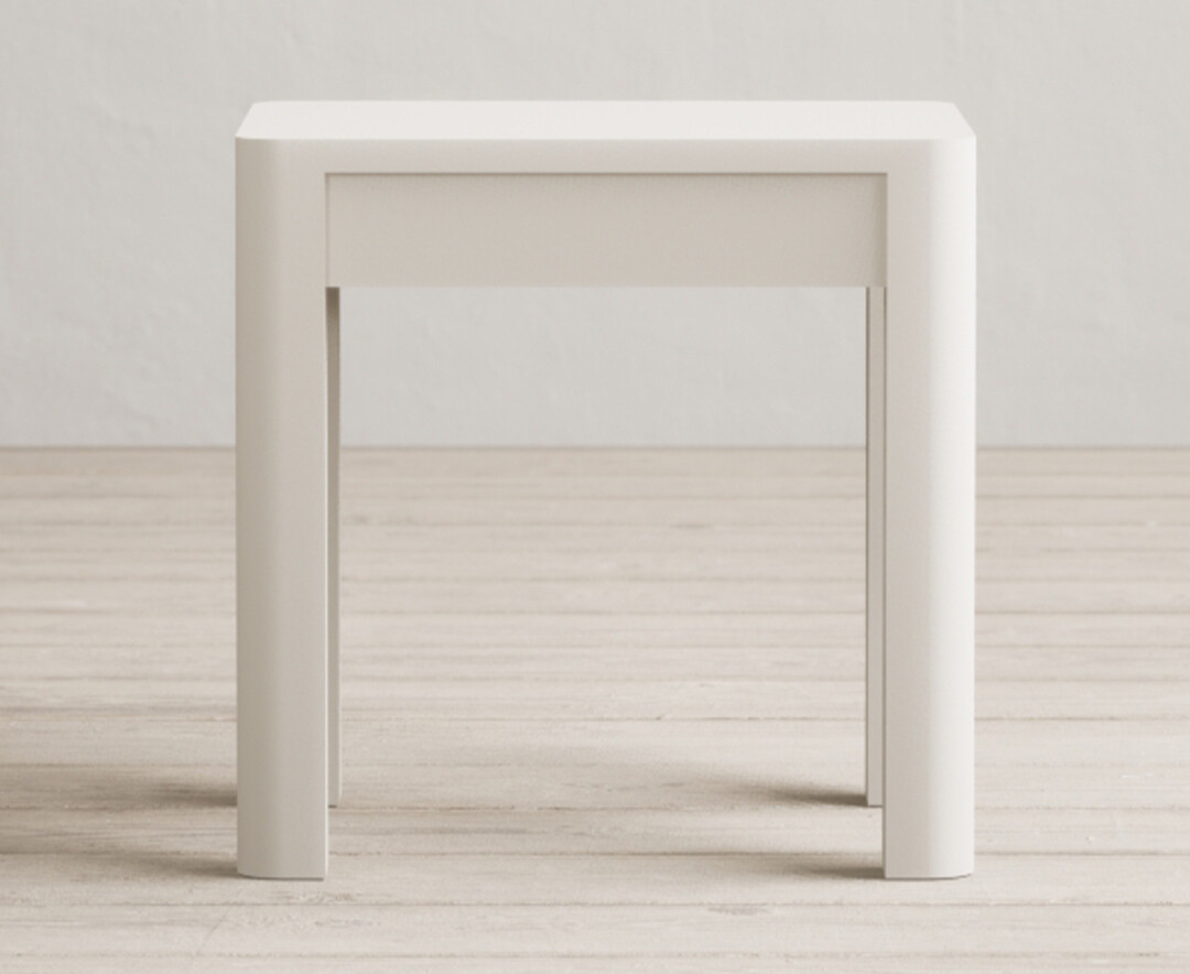Product photograph of Harper Soft White Painted Dressing Table Stool from Oak Furniture Superstore