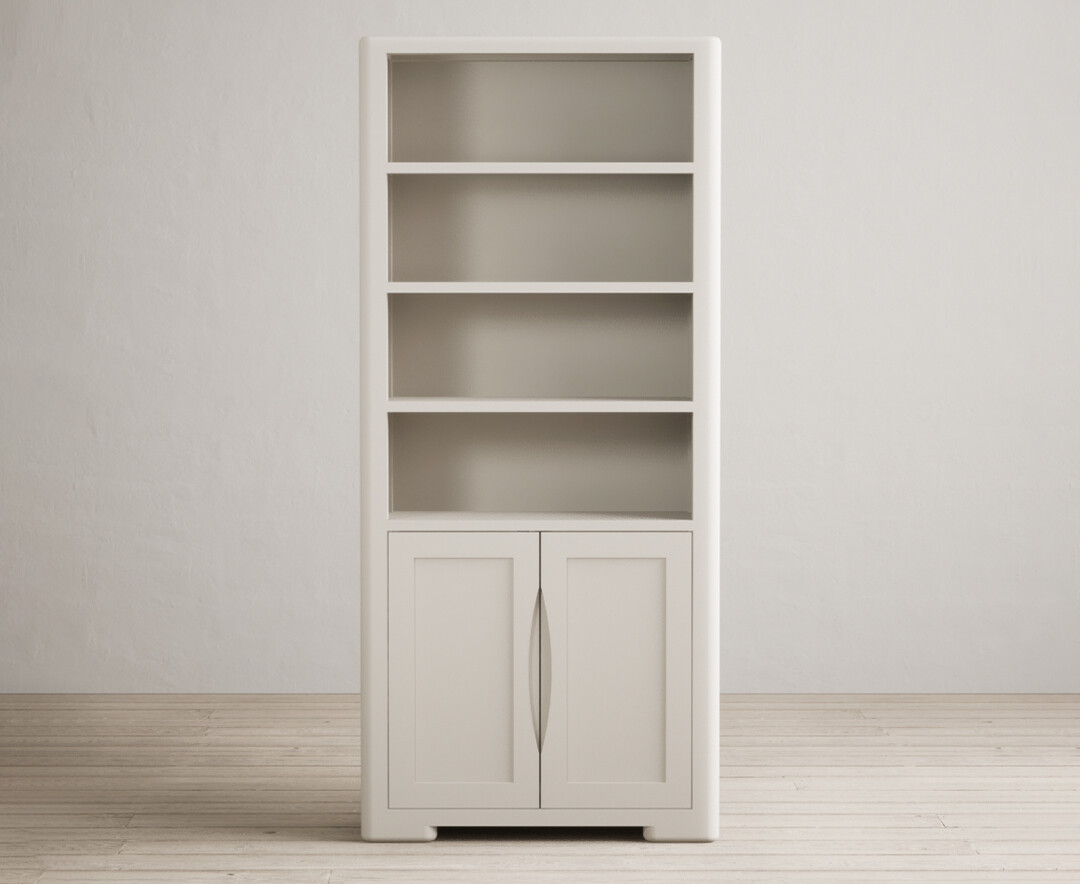 Product photograph of Harper Soft White Painted Tall Bookcase from Oak Furniture Superstore
