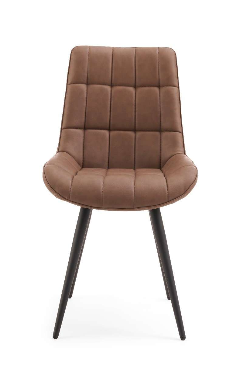 Photo 1 of Larson brown faux leather dining chairs