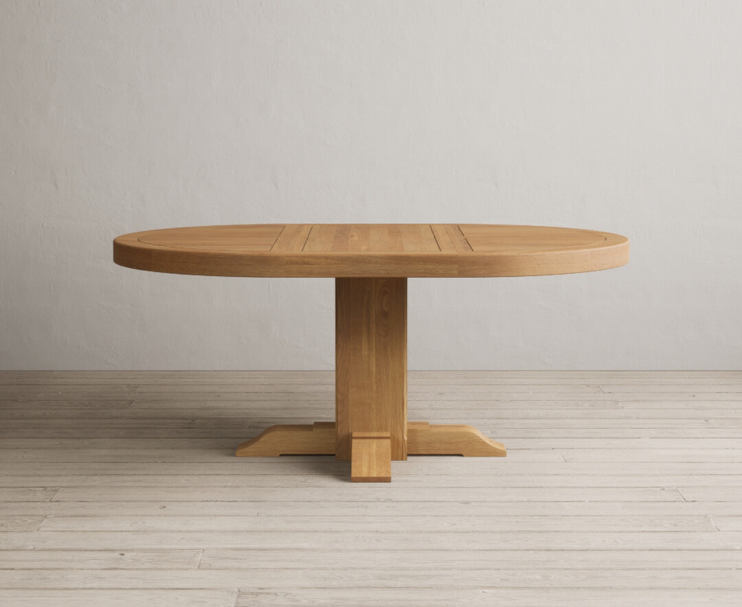 Product photograph of Extending Helmsley Oak Pedestal Dining Table from Oak Furniture Superstore