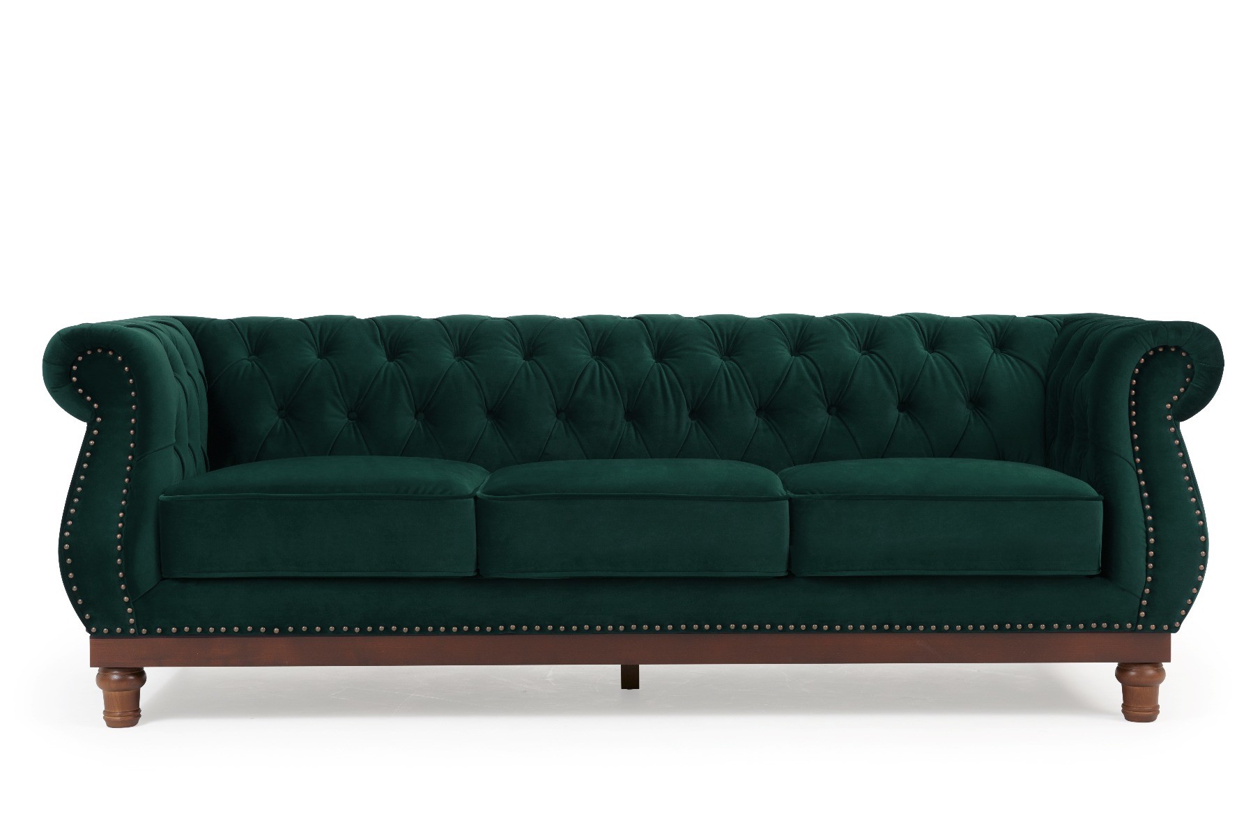 Photo 3 of Harrow chesterfield green velvet 3 seater sofa