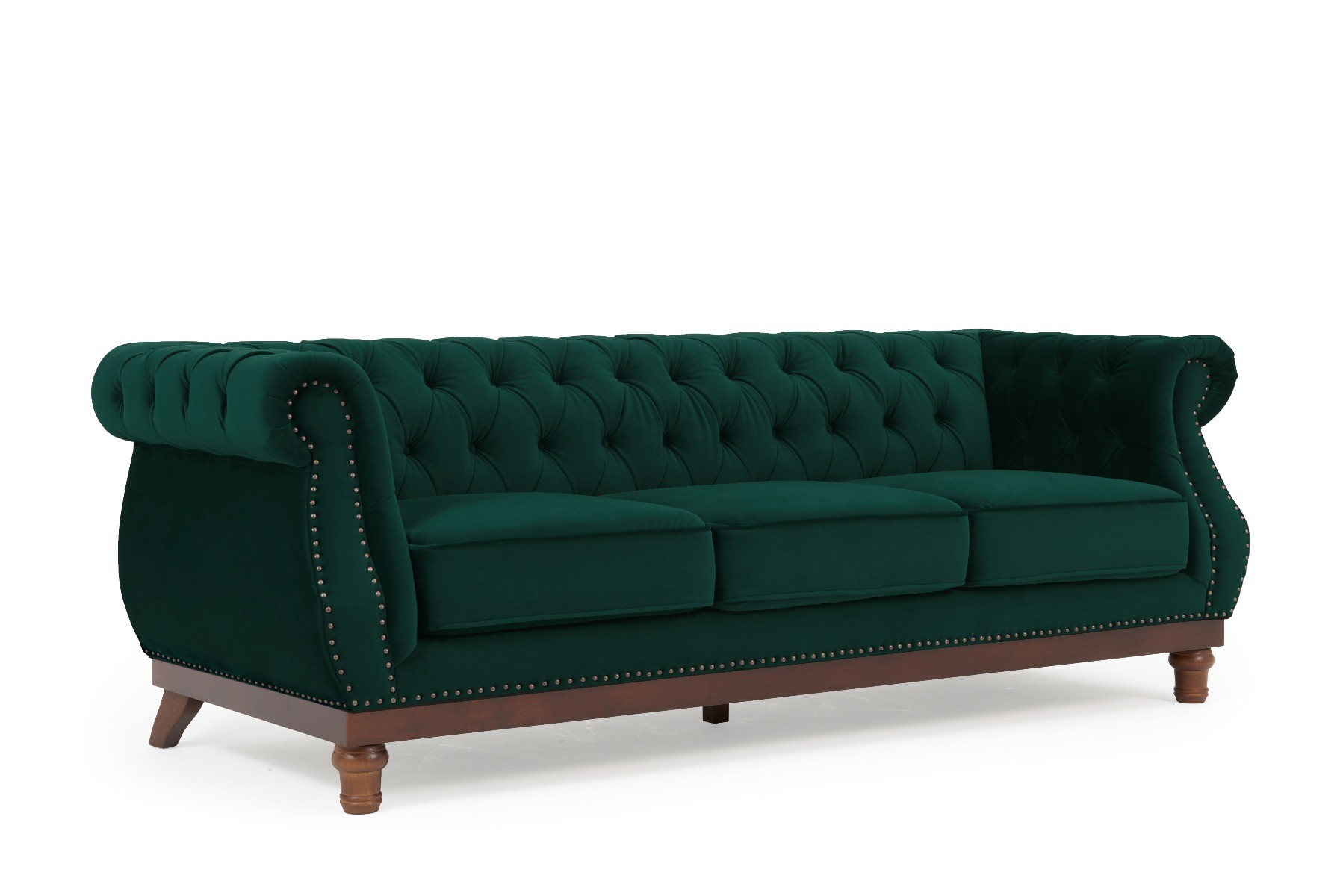 Photo 4 of Harrow chesterfield green velvet 3 seater sofa