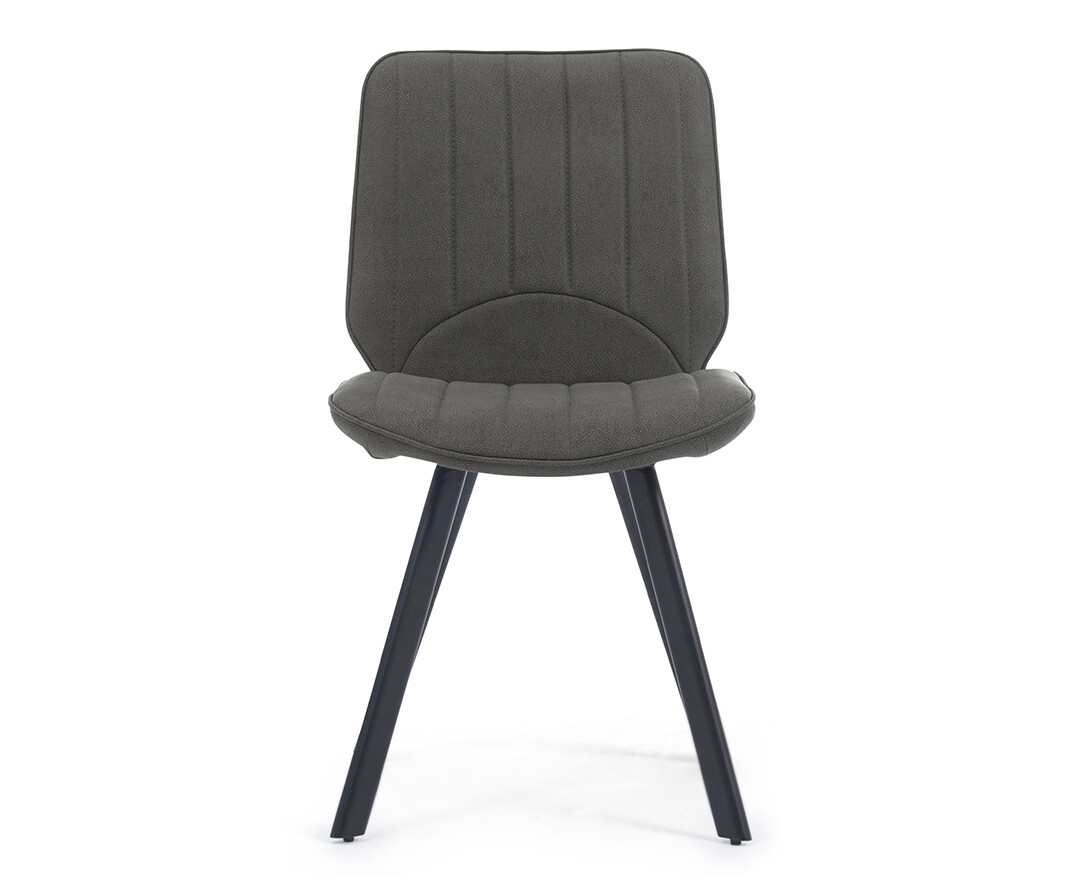 Product photograph of Hendrick Grey Faux Leather Dining Chairs from Oak Furniture Superstore
