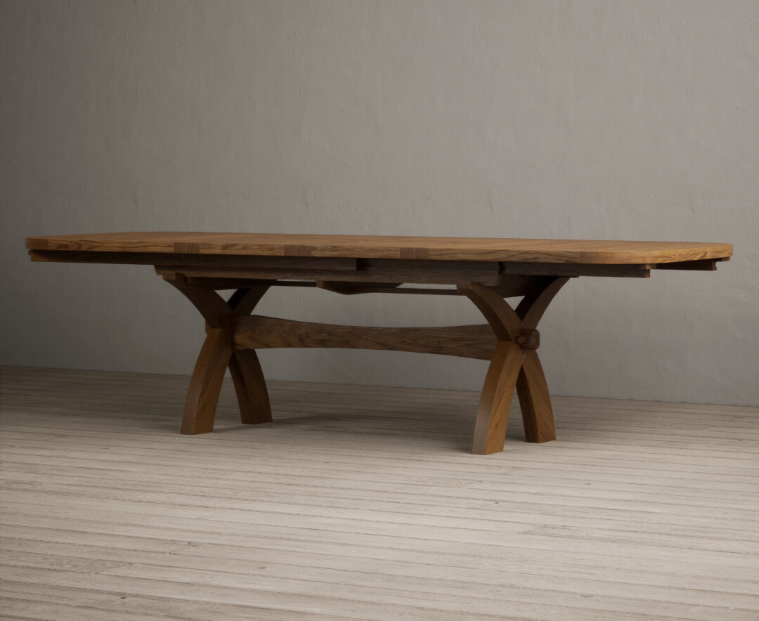 Photo 3 of Extending atlas 180cm rustic solid oak dining table