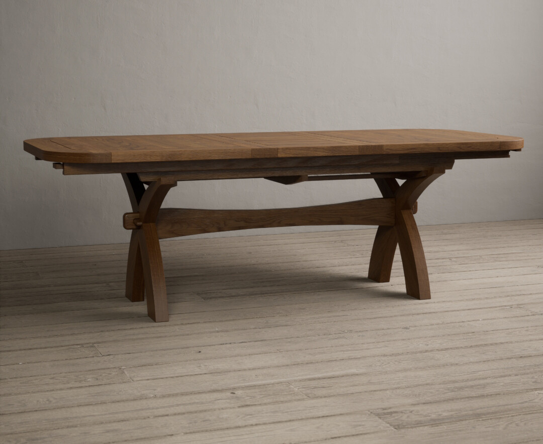 Photo 4 of Extending atlas 180cm rustic solid oak dining table