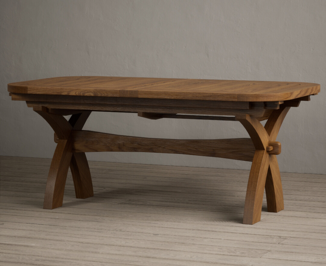 Photo 2 of Extending atlas 180cm rustic solid oak dining table