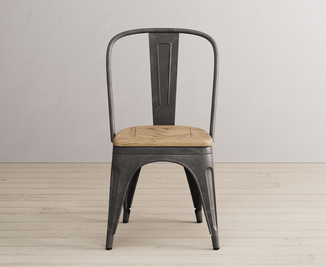 Product photograph of Herringbone Metal Dining Chairs from Oak Furniture Superstore