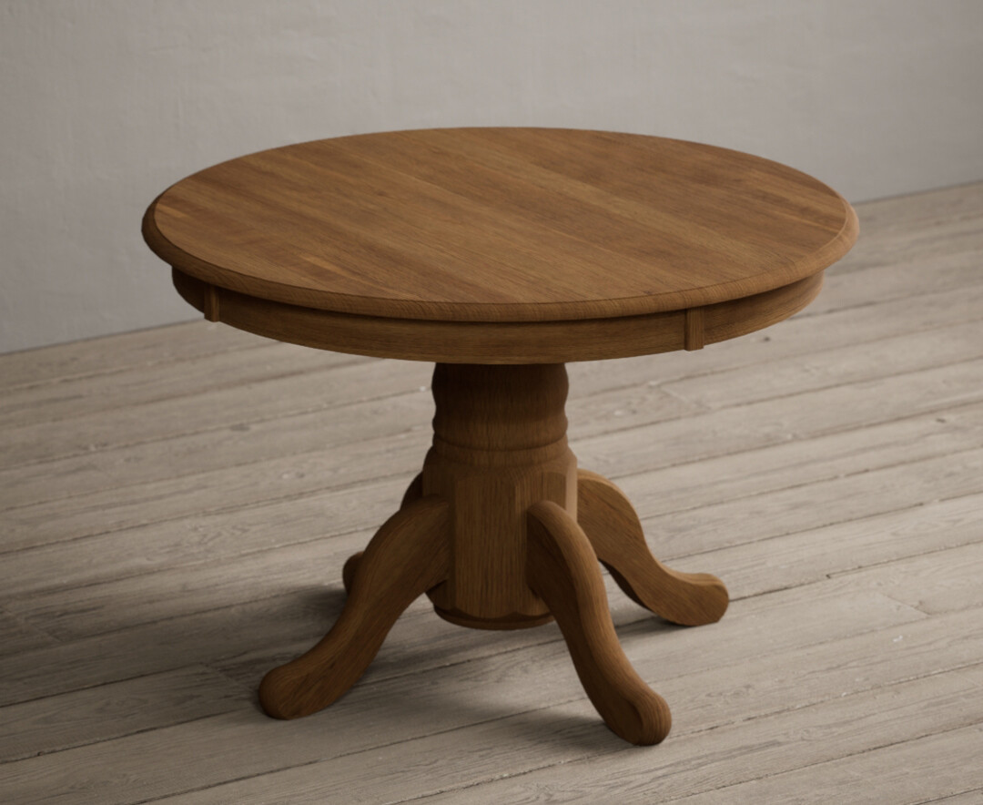 Hertford Rustic Oak Extending Pedestal Dining Table