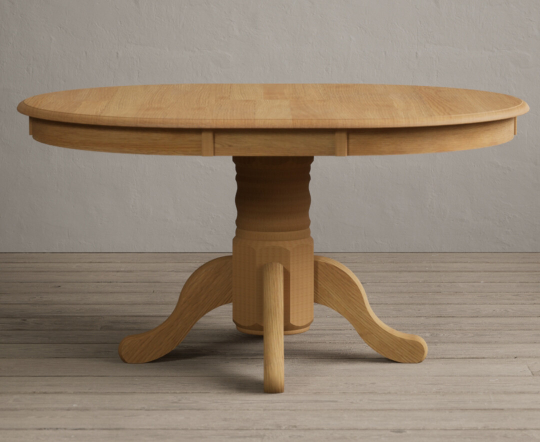 Photo 2 of Extending hertford 100cm - 130cm solid oak pedestal dining table