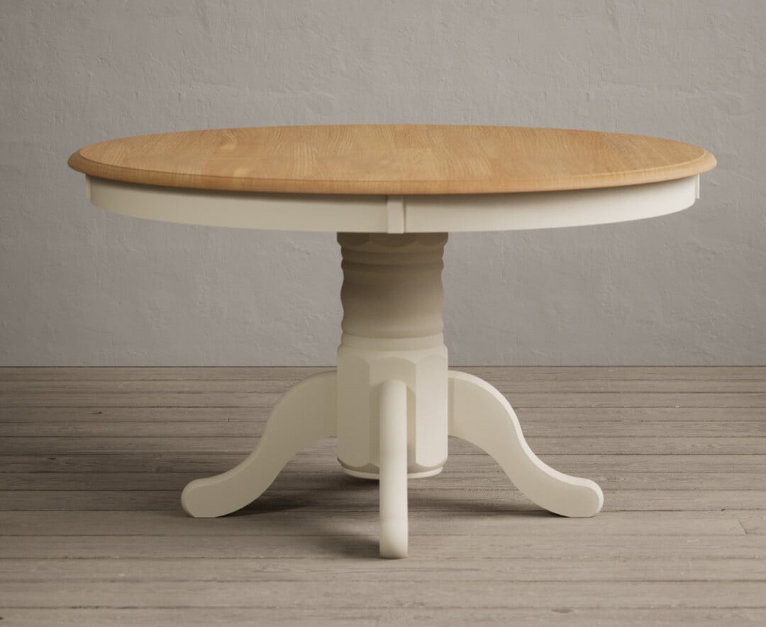 Hertford 120cm Oak And Cream Painted Dining Table