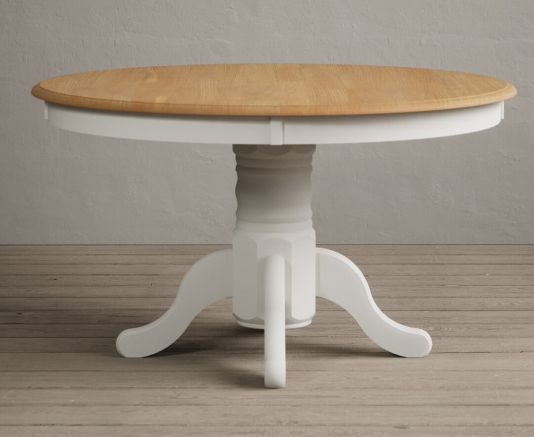 Hertford 120cm Oak And Signal White Painted Dining Table