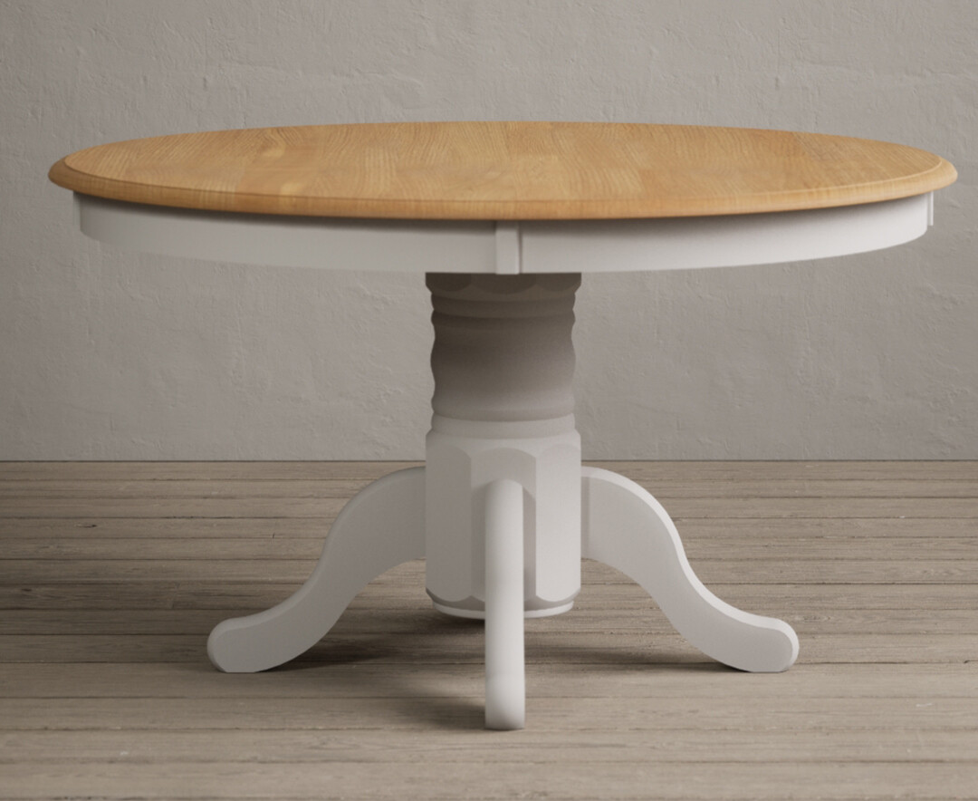 Hertford 120cm Oak And Soft White Painted Dining Table