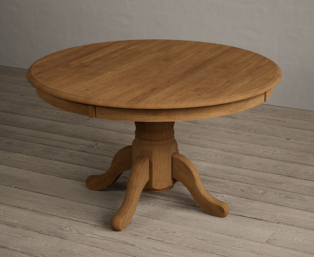 Photo 2 of Hertford 120cm fixed top rustic oak dining table