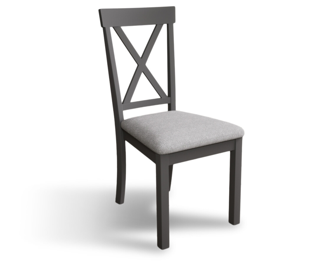Photo 1 of Hertford mid grey dining chairs with light grey fabric seat pad