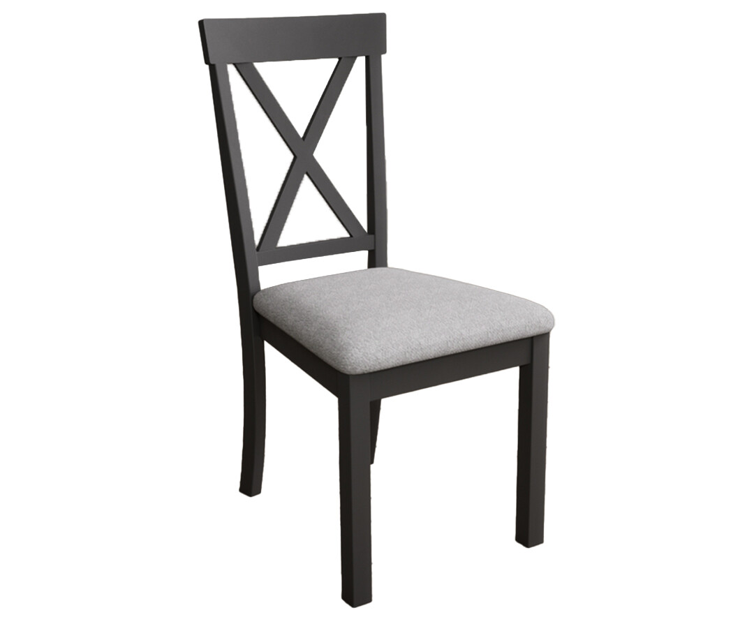 Photo 3 of Hertford charcoal grey dining chairs with light grey fabric seat pad