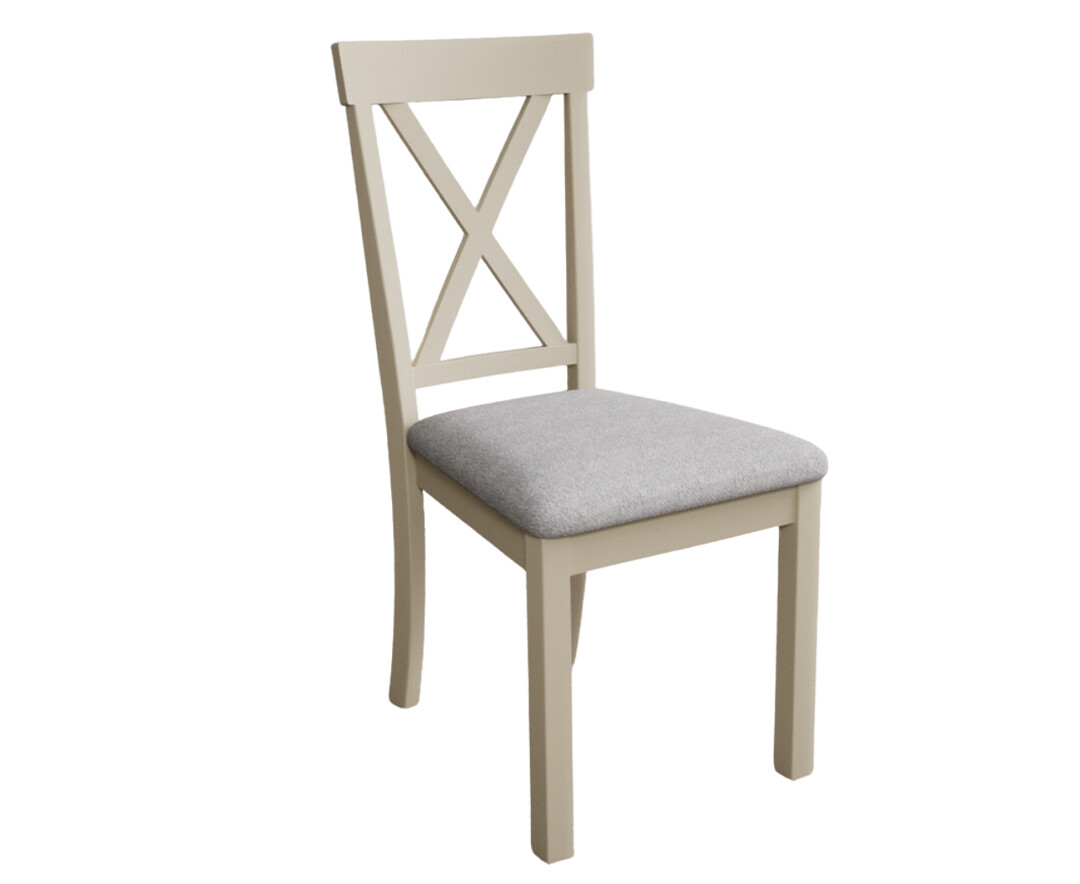 Photo 3 of Hertford cream dining chairs with light grey fabric seat pad