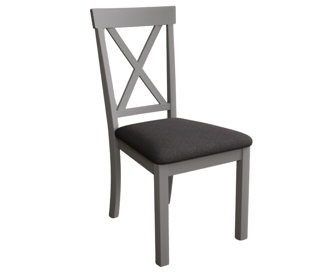 Photo 3 of Hertford light grey dining chairs with charcoal grey fabric seat pad