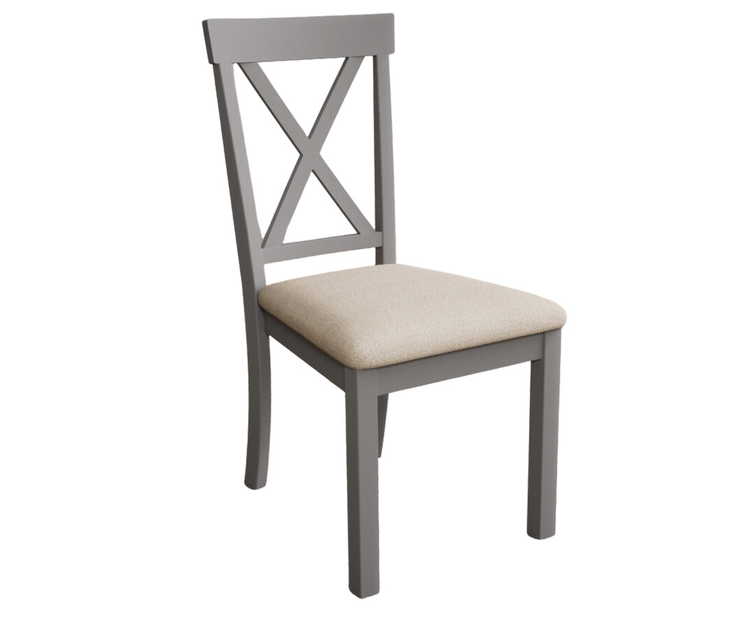 Photo 3 of Hertford light grey dining chairs with linen seat pad