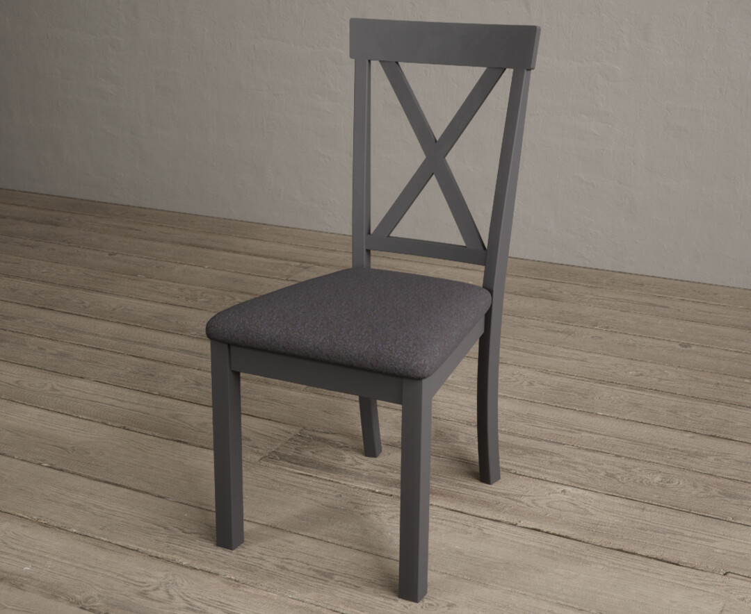 Photo 2 of Hertford charcoal grey dining chairs with charcoal grey fabric seat pad