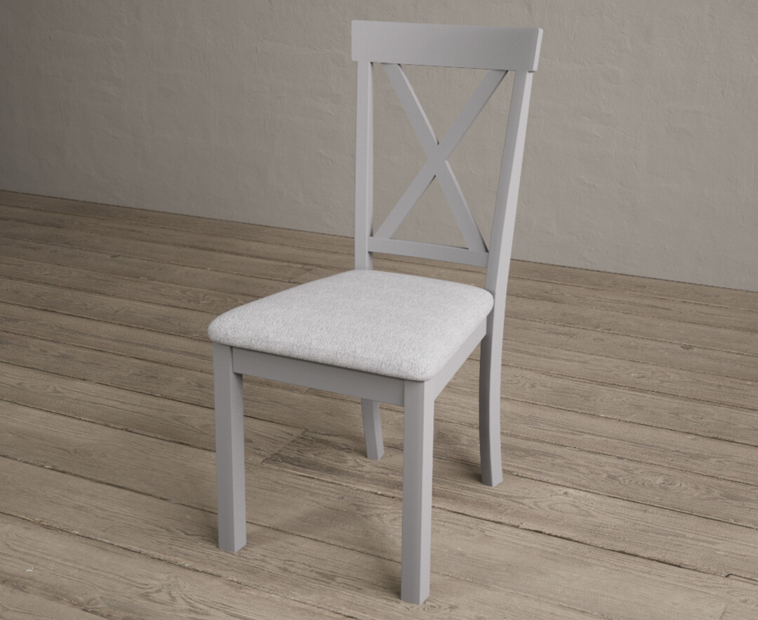 Photo 2 of Hertford light grey dining chairs with light grey fabric seat pad