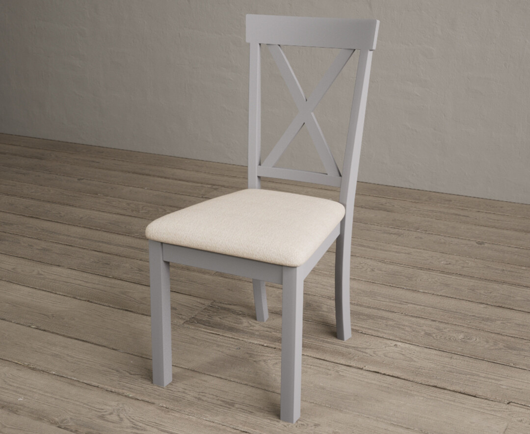 Photo 2 of Hertford light grey dining chairs with linen seat pad
