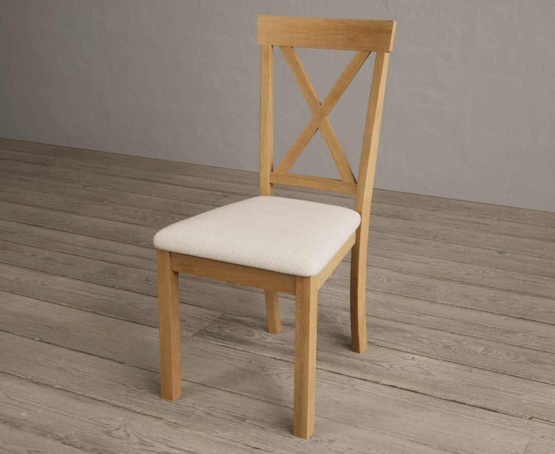 Photo 2 of Hertford solid oak dining chairs with linen seat pad
