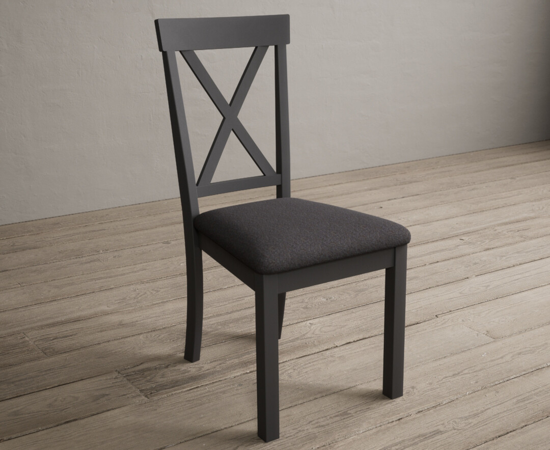Photo 1 of Hertford charcoal grey dining chairs with charcoal grey fabric seat pad