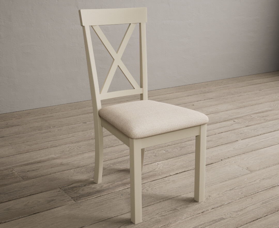 Photo 1 of Hertford cream dining chairs with linen seat pad