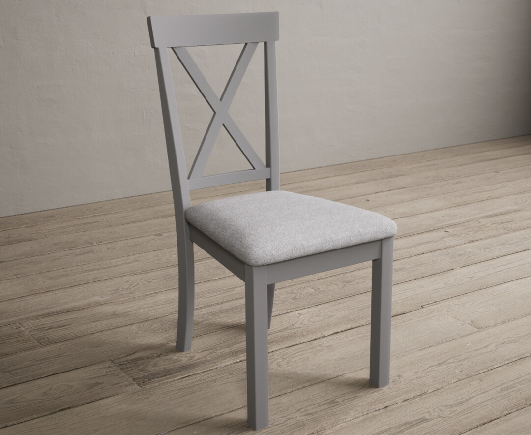 Photo 1 of Hertford light grey dining chairs with light grey fabric seat pad