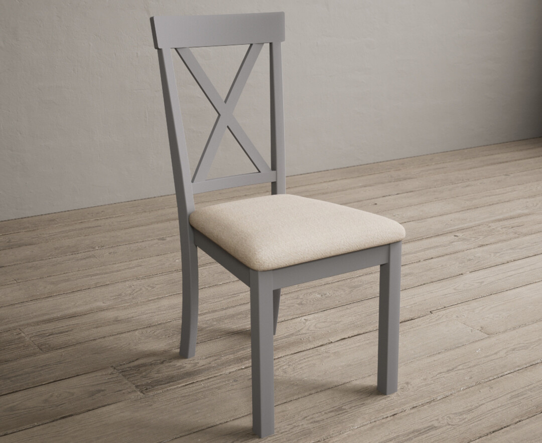 Photo 1 of Hertford light grey dining chairs with linen seat pad