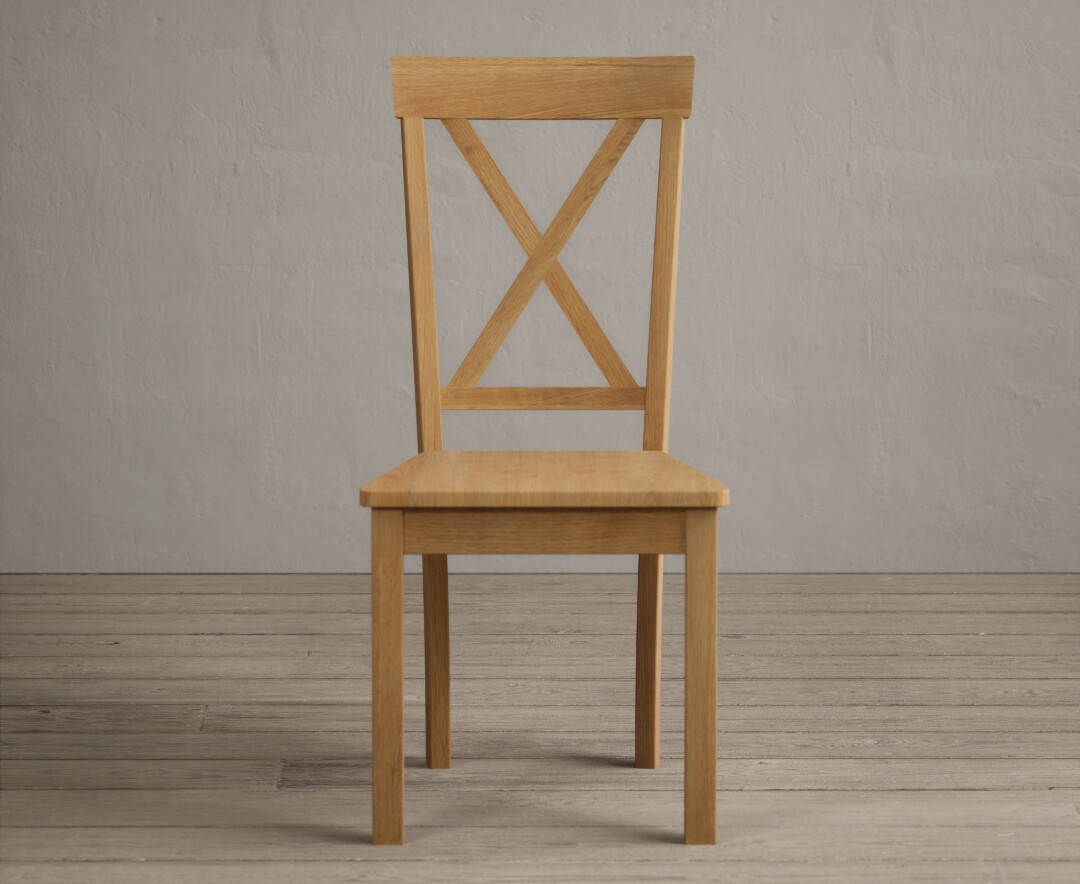 Hertford Solid Oak Dining Chairs With Oak Seat Pad