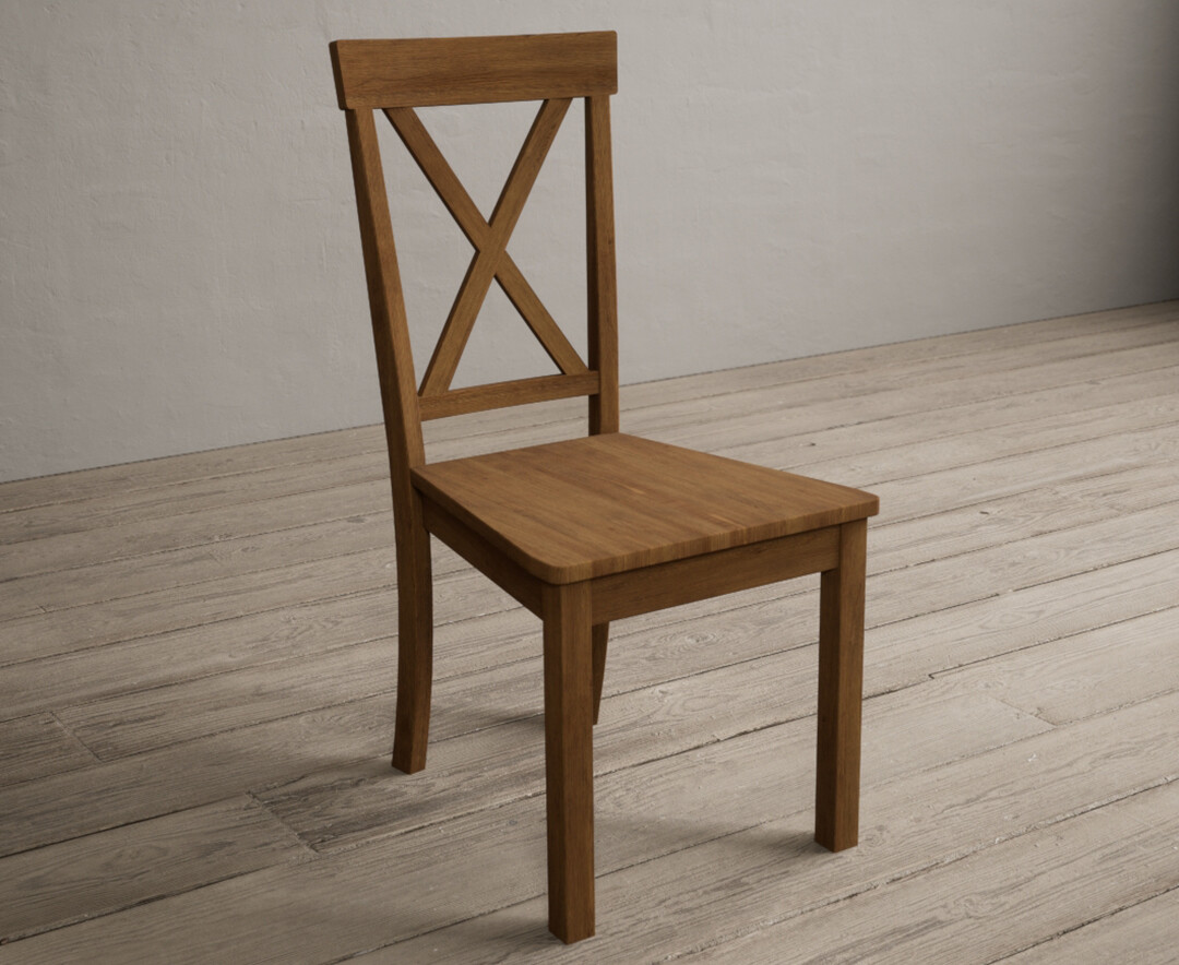 Photo 1 of Hertford rustic oak dining chairs with rustic seat pad