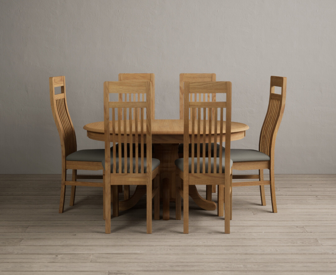 Extending Hertford 100cm 130cm Solid Oak Pedestal Dining Table With 6 Black Chairs