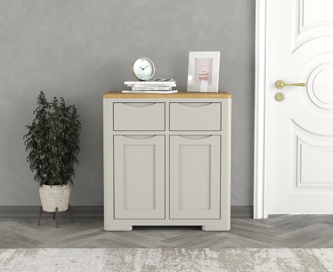 Product photograph of Alba Oak And Soft White Painted Hallway Sideboard from Oak Furniture Superstore