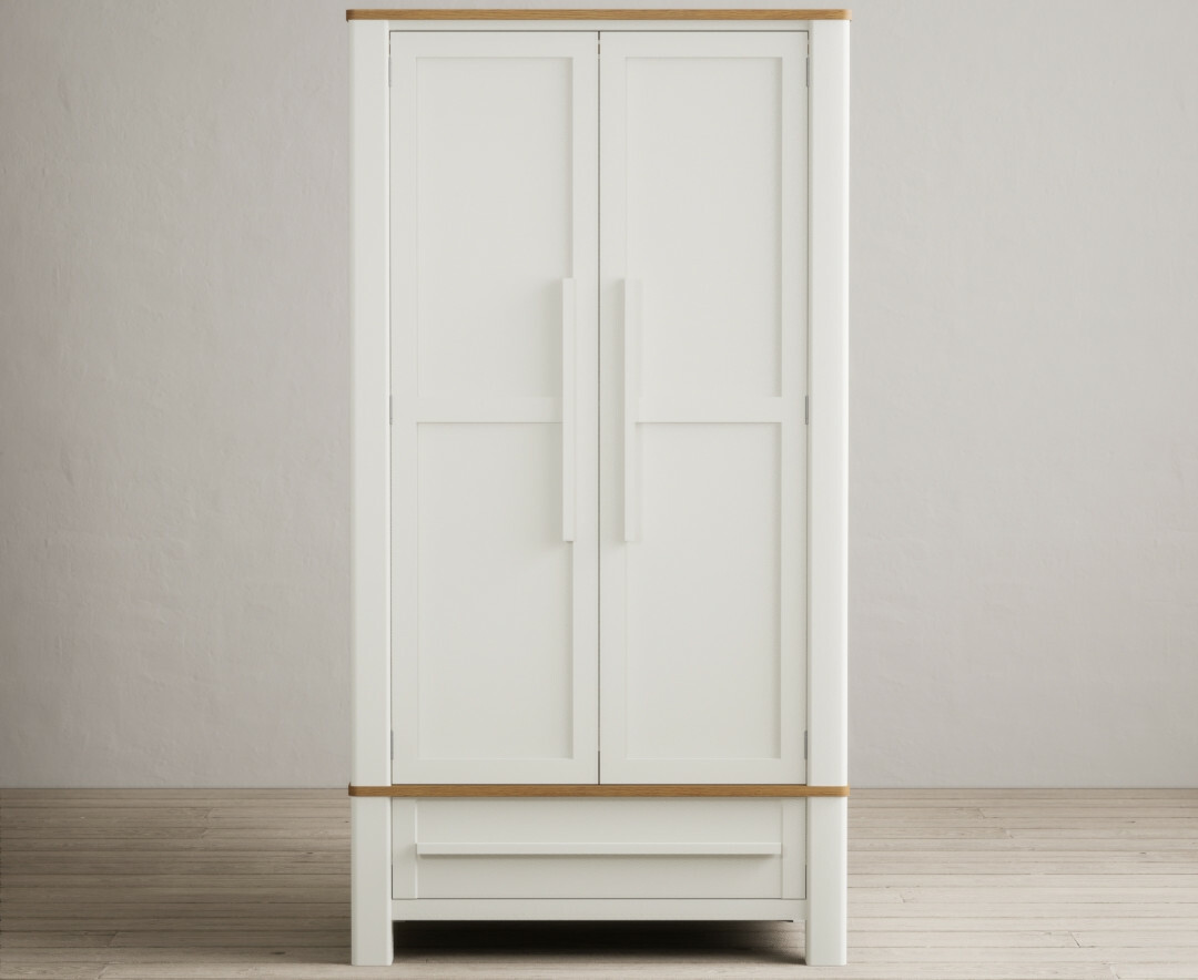 Eclipse Oak And Chalk White Painted Double Wardrobe