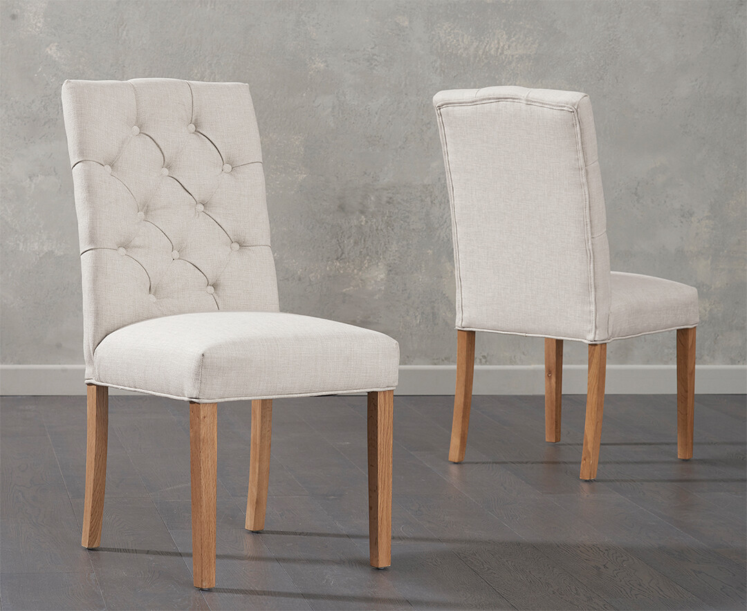Product photograph of Isabella Natural Fabric Dining Chairs from Oak Furniture Superstore