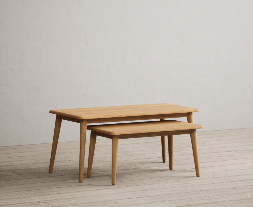 Rosa Solid Oak Compact Nesting Coffee Tables