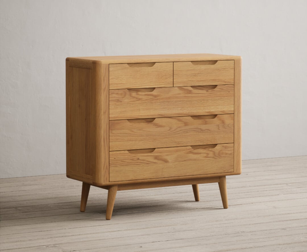 Rosa Solid Oak 2 Over 3 Chest Of Drawers
