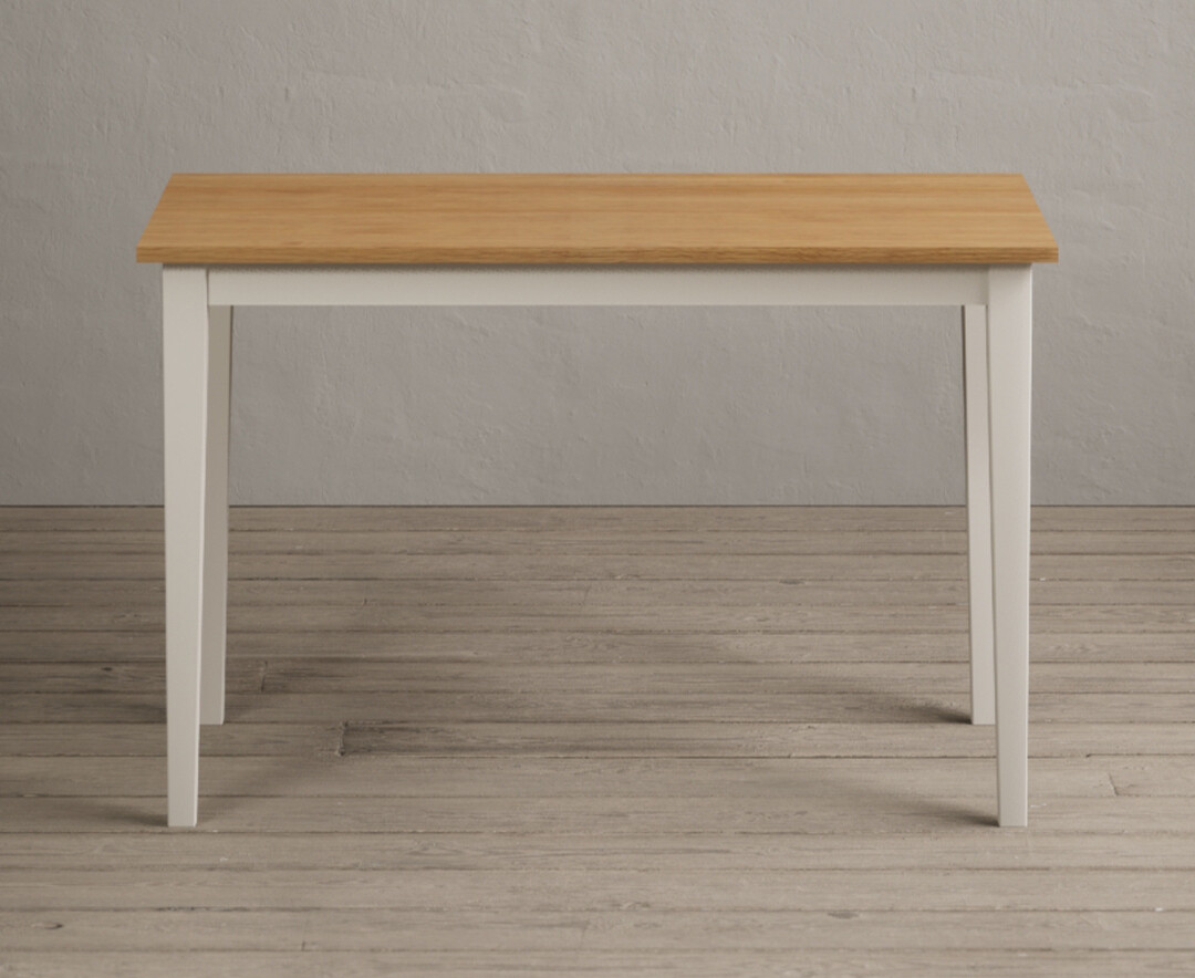 Product photograph of Kendal 115cm Solid Oak And Cream Painted Dining Table from Oak Furniture Superstore