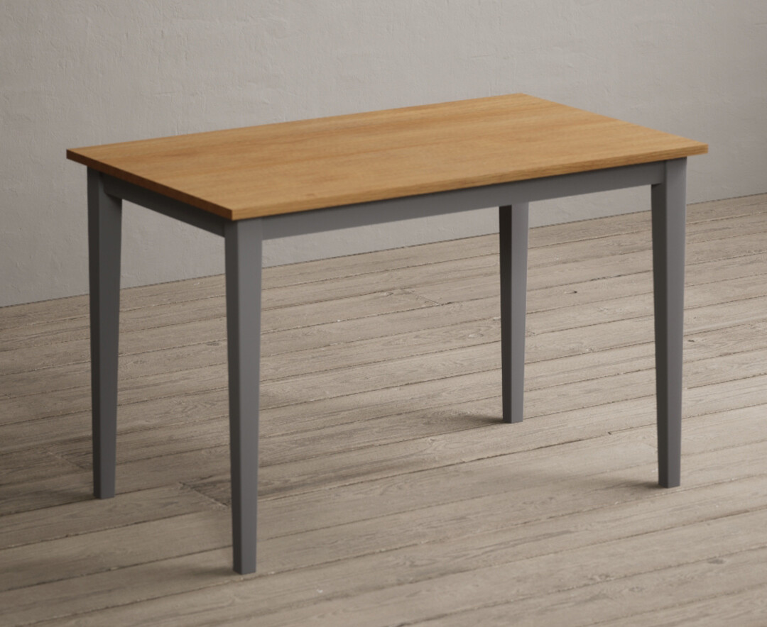 Photo 1 of Kendal 115cm solid oak and light grey painted dining table