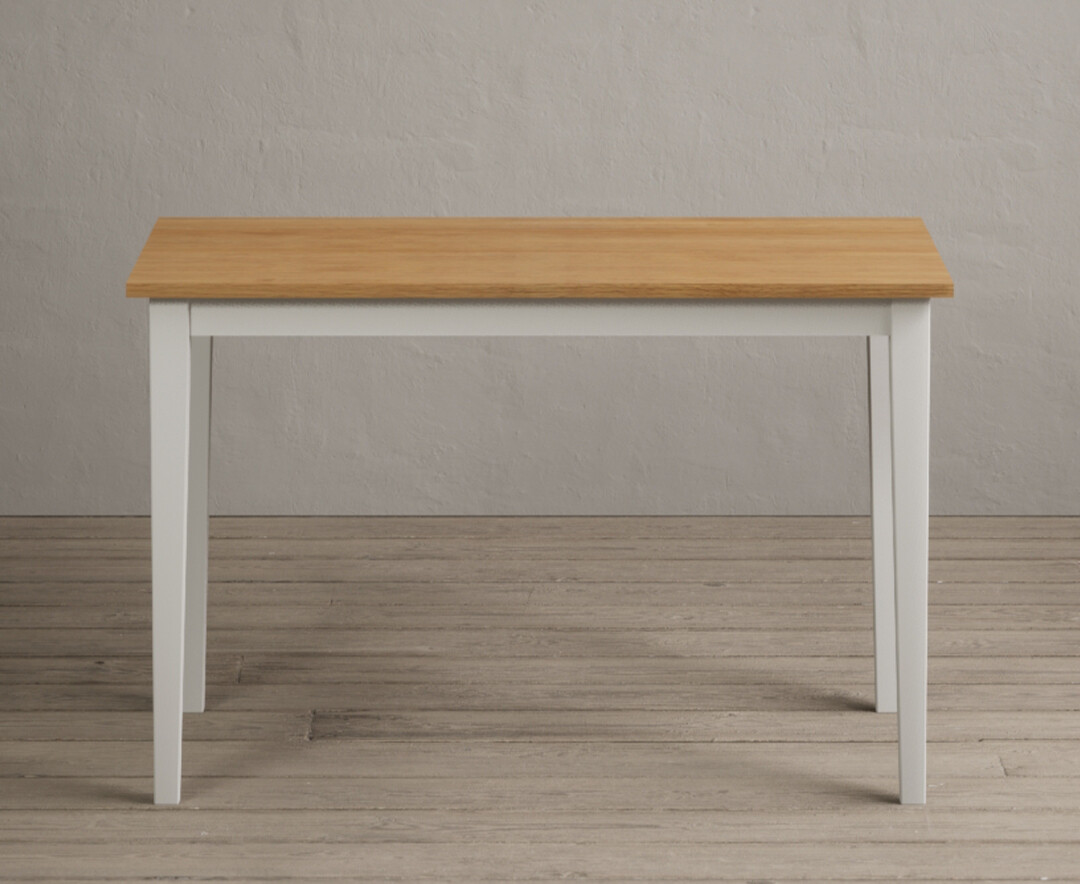 Product photograph of Kendal 115cm Solid Oak And Signal White Painted Dining Table from Oak Furniture Superstore