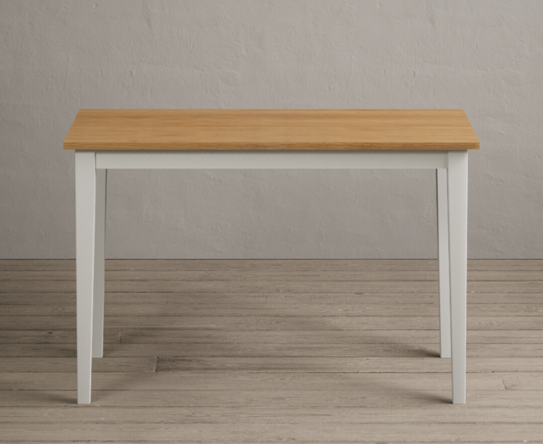Kendal 115cm Solid Oak And Signal White Painted Dining Table