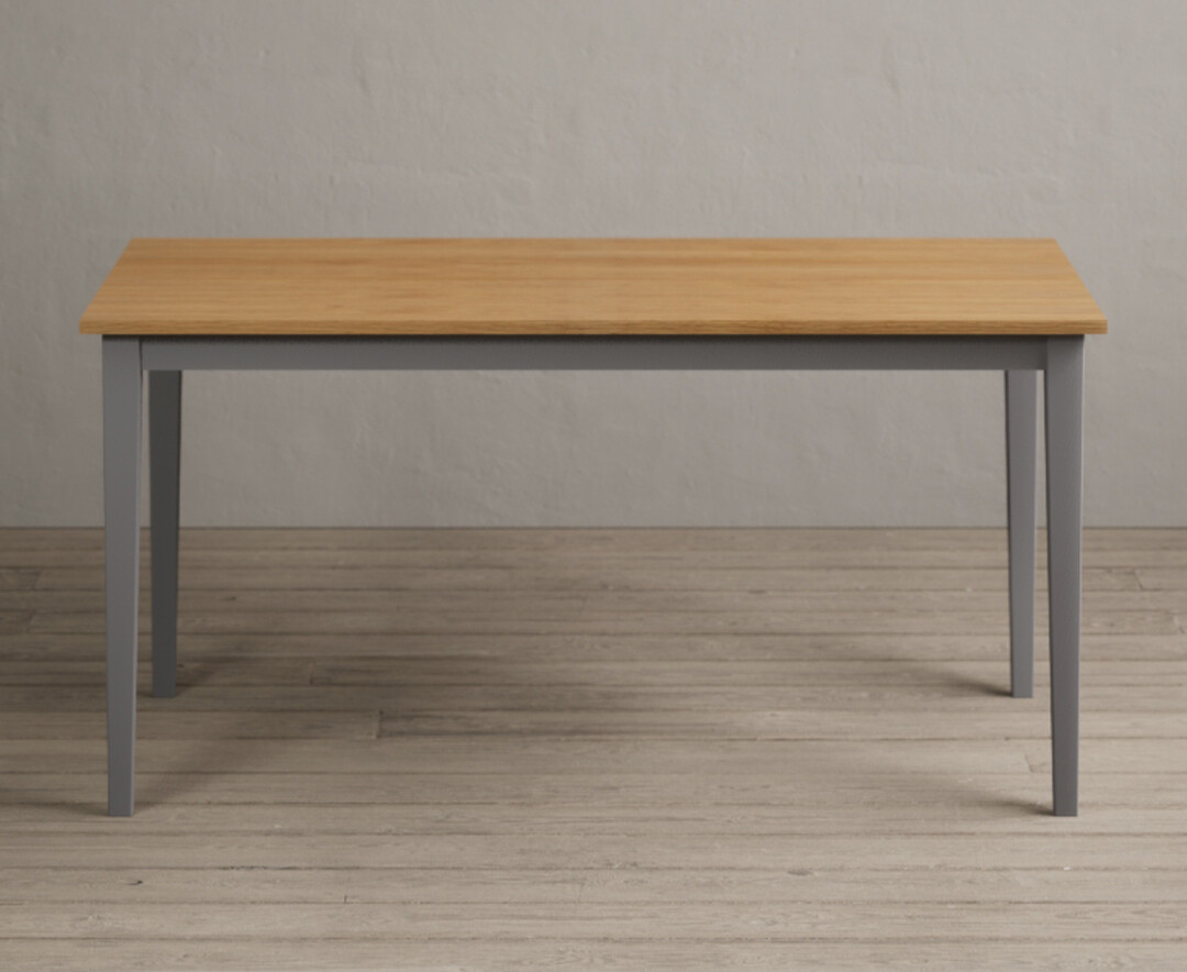 Kendal 150cm Solid Oak And Light Grey Painted Dining Table