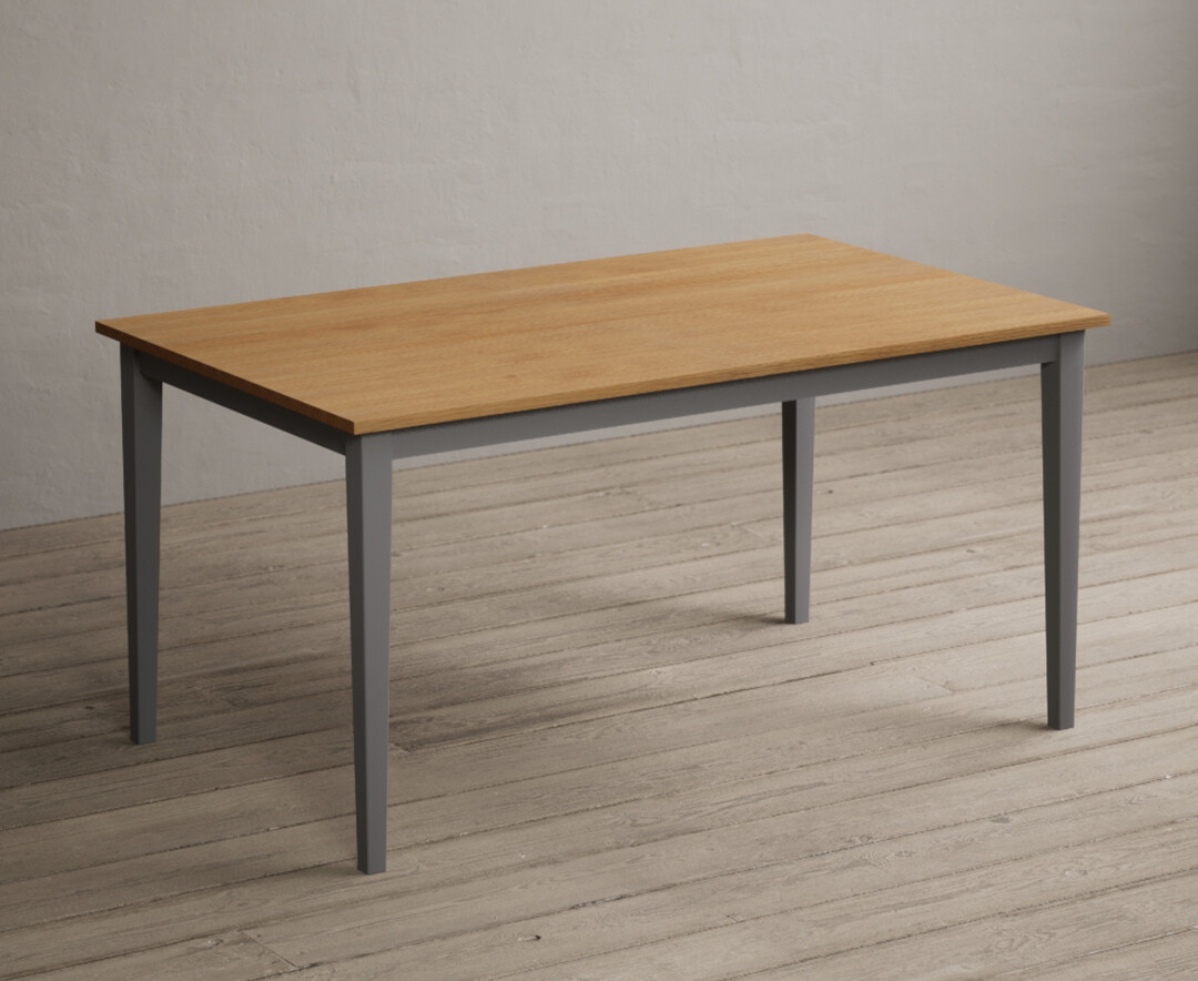 Photo 1 of Kendal 150cm solid oak and light grey painted dining table