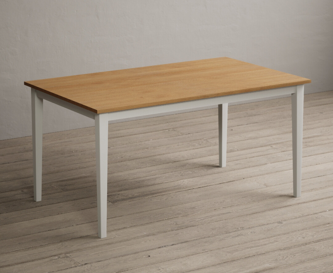 Photo 1 of Kendal 150cm solid oak and signal white painted dining table