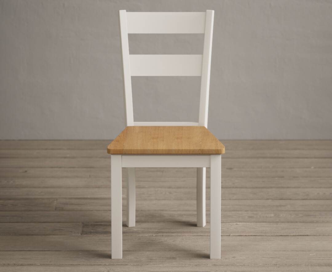 Kendal Cream Painted Dining Chairs With Oak Seat Pad