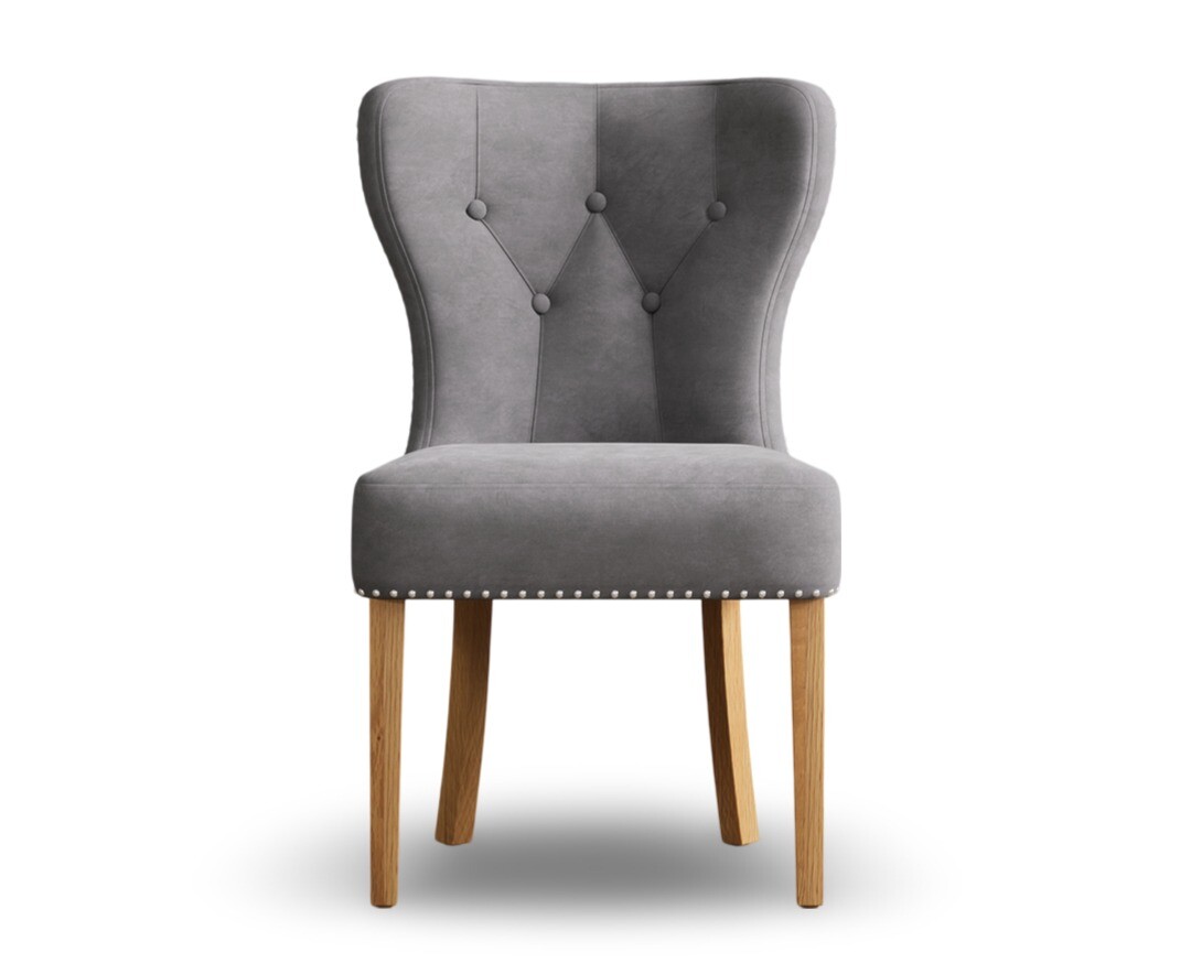 Grey studded chairs discount